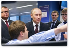 Председатель Правительства Российской Федерации В.В.Путин посетил новую штаб-квартиру ОАО «Банк ВТБ»