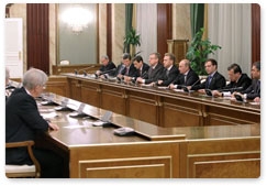 Состоялось заседание Правительства Российской Федерации, в котором приняли участие Президент Российской Федерации Д.А.Медведев и Председатель Правительства Российской Федерации В.В.Путин