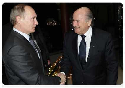 Prime Minister Vladimir Putin meeting with FIFA President Joseph Blatter
