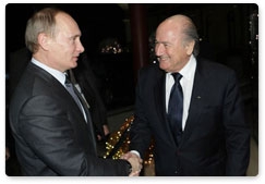 Председатель Правительства Российской Федерации В.В.Путин встретился с президентом ФИФА Й.Блаттером