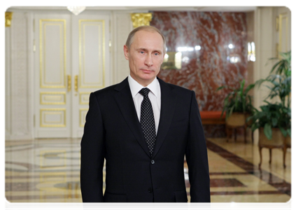 Prime Minister Vladimir Putin wishes Russians a happy New Year
