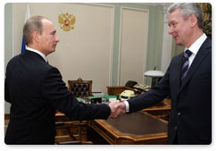Председатель Правительства Российской Федерации В.В.Путин провёл рабочую встречу с мэром Москвы С.С.Собяниным