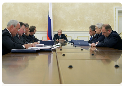 Prime Minister Vladimir Putin at a meeting of the Supervisory Board of Vnesheconombank