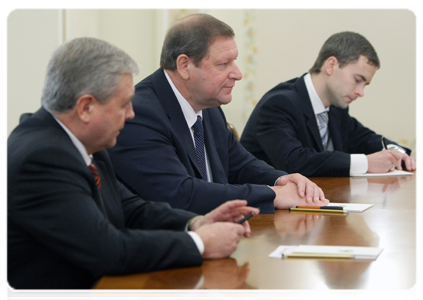 Belarusian Prime Minister Sergei Sidorsky at talks with Prime Minister Vladimir Putin