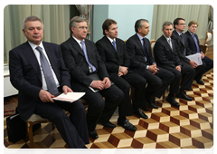 Russian businessmen during the meeting of Prime Minister Vladimir Putin with Venezuelan Energy and Petroleum Minister Rafael Ramirez