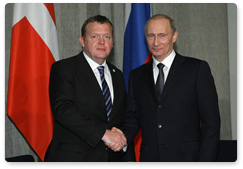 Председатель Правительства Российской Федерации В.В.Путин встретился с Премьер-министром Дании Л.Лёкке Расмуссеном