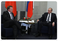 Danish Prime Minister Lars Lokke Rasmussen with Prime Minister Vladimir Putin