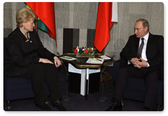 Председатель Правительства Российской Федерации В.В.Путин встретился с Президентом Литовской Республики Д.Грибаускайте