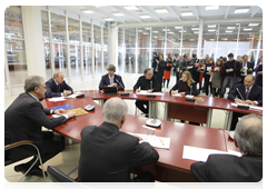 Prime Minister Vladimir Putin at the Sollers automobile plant during his trip to Naberezhnyye Chelny. The Sollers plant produces vehicles for the Italian carmaker Fiat