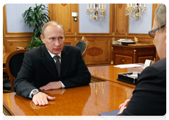Prime Minister Vladimir Putin holds a meeting with Konstantin Tsitsin, board chairman of the state corporation Housing and Utilities Reform Fund