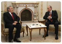Prime Minister Vladimir Putin meets with the President of the Republic of Kazakhstan Nursultan Nazarbayev