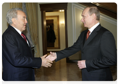 Prime Minister Vladimir Putin meets with the President of the Republic of Kazakhstan Nursultan Nazarbayev