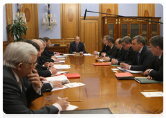 Prime Minister Vladimir Putin during a meeting on the priorities of state armaments programme for 2011-2020