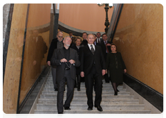 While on a working trip to St Petersburg, Prime Minister Vladimir Putin visits St Michael’s Castle (Engineers Castle)