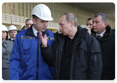 Prime Minister Vladimir Putin visiting the Sayano-Shushenskaya Hydroelectric Power Plant