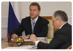 First Deputy Prime Minister Igor Shuvalov during a meeting of the Commission for the Development of Small and Medium-Size Businesses