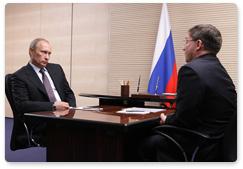 Председатель Правительства России В.В.Путин провел рабочую встречу с губернатором Тюменской области В.В.Якушевым