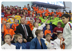 Prime Minister Vladimir Putin at the Judo Centre in Tyumen