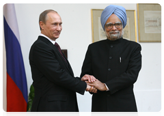Председатель Правительства Российской Федерации В.В.Путин провел переговоры с Премьер-министром Индии Манмоханом Сингхом