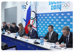 Deputy Prime Minister Dmitry Kozak at a meeting of the Interdepartmental Commission for the Preparation and Hosting of the XXII Olympic Games in Sochi in 2014