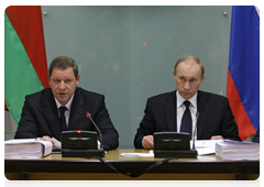 Prime Minister Vladimir Putin at a meeting of the Council of Ministers of the Union State