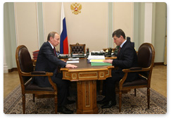 Председатель Правительства Российской Федерации В.В.Путин провел рабочую встречу с заместителем Председателя Правительства Российской Федерации Д.Н.Козаком
