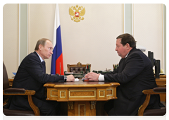 Prime Minister Vladimir Putin meets with Governor of the Arkhangelsk Region Ilya Mikhalchuk