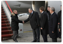 Председатель Правительства Российской Федерации В.В.Путин прибыл с рабочим визитом в г.Красноярск