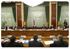 Prime Minister Vladimir Putin at a meeting with the heads of Russian sports federations