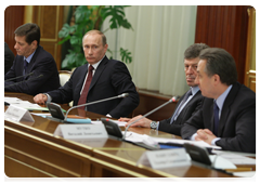 Prime Minister Vladimir Putin at a meeting with the heads of Russian sports federations