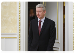 Deputy Prime Minister and Head of the Government Executive Office Sergei Sobyanin before a meeting to discuss funding for federal targeted programmes in 2011 and beyond