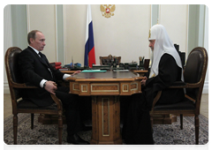 Председатель Правительства Российской Федерации В.В.Путин встретился с Патриархом Московским и всея Руси Кириллом