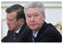 First Deputy Prime Minister Viktor Zubkov and Deputy Prime Minister and Head of the Government Staff Sergei Sobyanin at a meeting of the Government Presidium