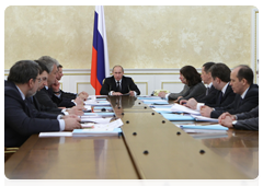 Prime Minister Vladimir Putin chairing a meeting of the Government Commission on Monitoring Foreign Investment