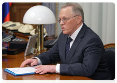 President of the Russian Academy of Sciences Yury Osipov at a working meeting with Prime Minister Vladimir Putin