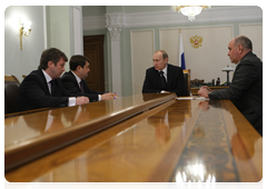 Prime Minister Vladimir Putin holding an emergency meeting with Transport Minister Igor Levitin, Deputy Foreign Minister Grigory Karasin and Deputy Minister of Sport, Tourism and Youth Policy Oleg Rozhnov regarding Russian travellers flying to or from Europe