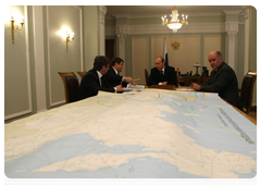 Prime Minister Vladimir Putin holding an emergency meeting with Transport Minister Igor Levitin, Deputy Foreign Minister Grigory Karasin and Deputy Minister of Sport, Tourism and Youth Policy Oleg Rozhnov regarding Russian travellers flying to or from Europe