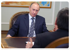 Prime Minister Vladimir Putin meeting with Vassily Zakharyashchev, Head of the Union of Russian Gardeners