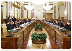 Prime Minister Vladimir Putin chairs a meeting of the Russian Government