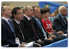 Prime Minister Vladimir Putin at the European Judo Championship, and taking part in the awards ceremony, during his working visit to the Republic of Austria