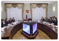 Председатель Правительства Российской Федерации В.В.Путин провел совещание по вопросу освоения месторождений углеводородного сырья российского сектора Каспийского моря