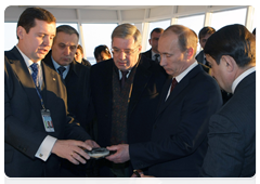 Prime Minister Vladimir Putin touring Novosibirsk’s Tolmachevo Airport, currently under reconstruction