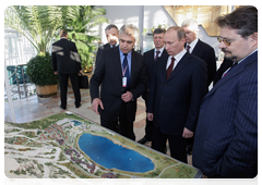 Prime Minister Vladimir Putin at an exhibition of projects in Siberian regions