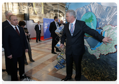 Prime Minister Vladimir Putin at an exhibition of projects in Siberian regions