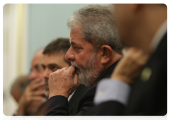 Президент Бразилии Л.И.Лула да Силва на встрече с Председателем Правительства Российской Федерации В.В.Путиным