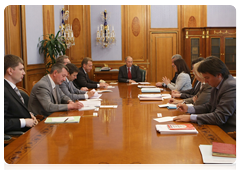 Prime Minister Vladimir Putin at a meeting to discuss customs legislation