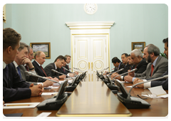 Prime Minister Vladimir Putin meeting with Qatari Deputy Prime Minister and Minister of Energy and Industry Abdullah Bin Hamad Al-Attiyah