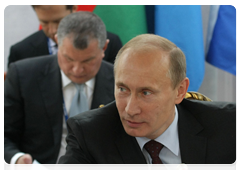 Prime Minister Vladimir Putin attending a meeting of the supreme governing body of the Customs Union comprising Russia, Belarus and Kazakhstan at the head-of-government level