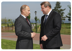 Prime Minister Vladimir Putin and Belarusian Prime Minister Sergei Sidorsky after the meeting of the supreme governing body of the Customs Union comprising Russia, Belarus and Kazakhstan at the head-of-government level