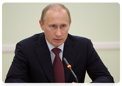 Prime Minister Vladimir Putin at a meeting on developing modern small arms and close combat weapons in Izhevsk